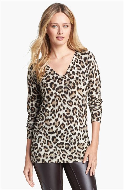 michael kors cheetah combo sweater|Michael Michael Kors Leopard Print Sweater, Regular & Petite .